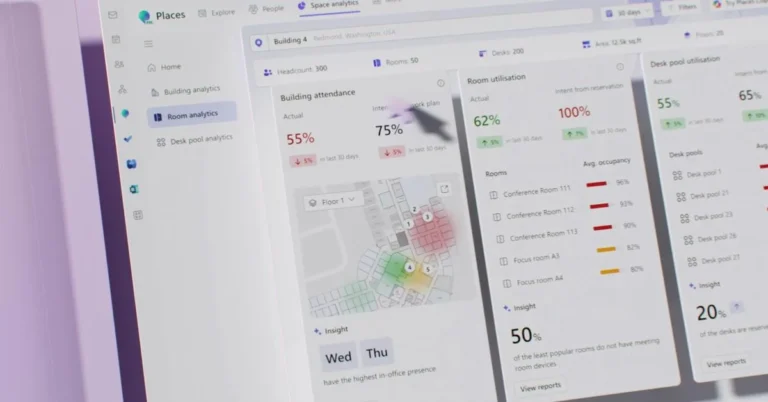 O artigo sobre a aplicação Microsoft Places tem como palavra-chave "trabalho híbrido".